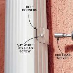 step 18 - fasten downspout to bracket