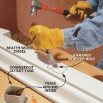 step 7 - mark downspout outlet